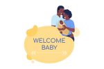 Welcome baby cards with flat character set Online Hot Sale