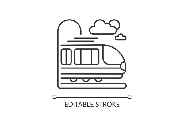 Train services linear icons set Discount