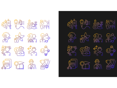 Talents and aptitudes gradient icons set Online now