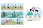 Camping adventure flat color vector illustration set Discount