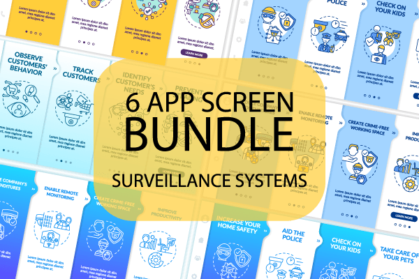 Surveillance Systems App Screens Bundle Cheap