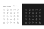 Critical thinking linear icons set for dark and light mode Discount