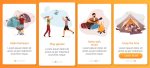 Popular topics onboarding mobile app screen vector template Online