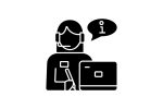 Company staff related RGB black glyph icons set on white space Online Hot Sale