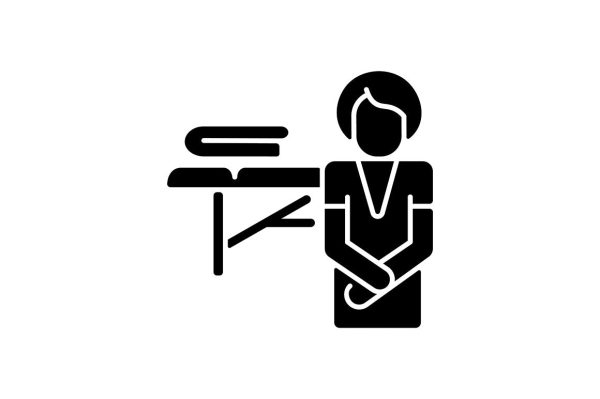 Massage types black glyph icons set on white space Online now