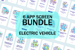 Electric Vehicle App Screen Bundle For Sale