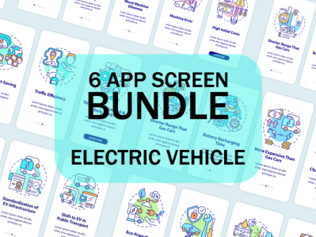 Electric Vehicle App Screen Bundle For Sale