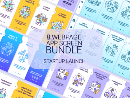 Startup Launch App Screens Bundle Fashion