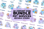 Pet Services Concept Icons Bundle Supply