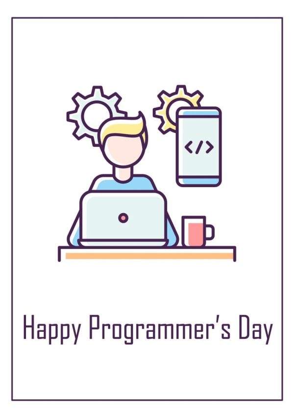 International programmers day greeting cards set Online now