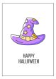 Halloween celebration greeting cards with color icon element set on Sale