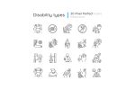 Disability types linear icons set Online Sale