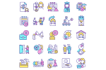 Maternity leave related RGB color icons set For Cheap