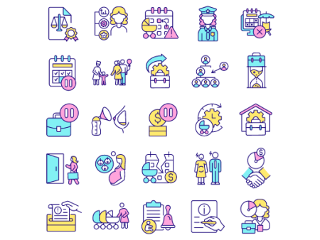 Maternity leave related RGB color icons set For Cheap