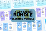 Electric Vehicle App Screens Bundle Discount