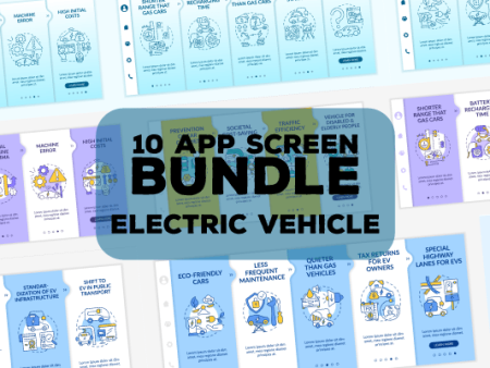 Electric Vehicle App Screens Bundle Discount