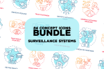 Surveillance System Icons Bundle Cheap