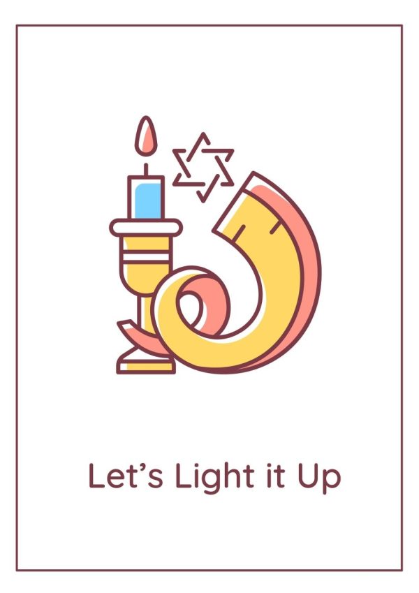 Jewish festival celebration greeting cards with color icon element set Online