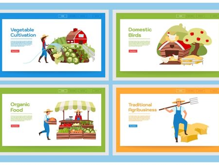 Organic food landing page vector template For Cheap