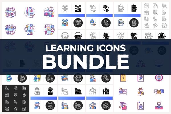 Learning icons bundle Online now