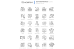 Education pixel perfect linear icons set Hot on Sale