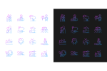 Massage types gradient icons set for dark and light mode For Cheap