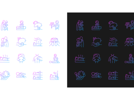 Massage types gradient icons set for dark and light mode For Cheap