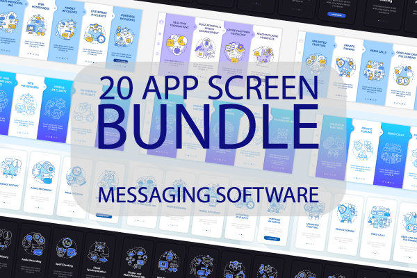 Messaging Software App Screens Bundle Online