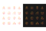 Nepal cultural heritage gradient icons set Hot on Sale