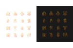 Panic disorder gradient icons set for dark and light mode Online Hot Sale