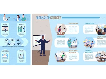 Training courses flat color vector infographic templates For Discount