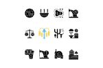 Global water crisis black glyph icons set on white space For Cheap