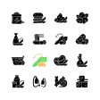 Soy foods black glyph icons set on white space Fashion