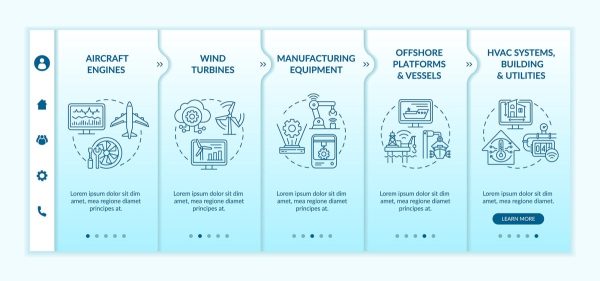 Digital twin application by industry onboarding vector template Sale