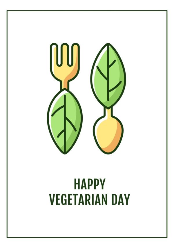 Celebrating vegetarian awareness month greeting cards set Fashion