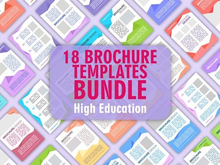 High education community advertising blank brochure design bundle Sale