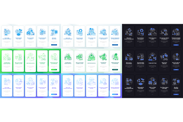 Waste Recycling Trends App Screen Bundle For Sale
