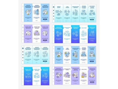 Digital twin application by industry onboarding vector template Sale