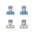 Cruise and hotel staff RGB color icons set For Discount