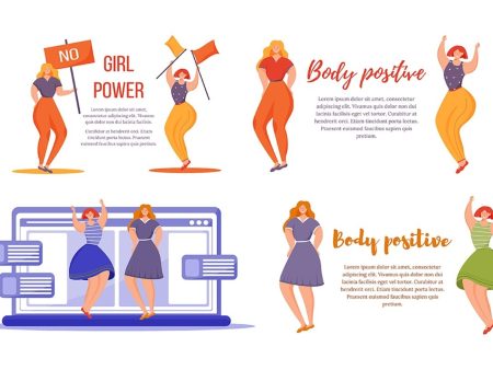 Body positive flat poster vector template For Discount