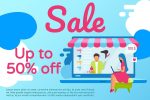 Online store sale brochure template Sale