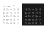 School subjects linear icons set for dark and light mode. Editable Stroke Hot on Sale