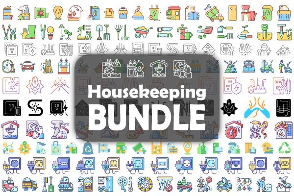 Housekeeping icons bundle For Discount