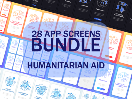 Humanitarian Aid App Screen Bundle Online