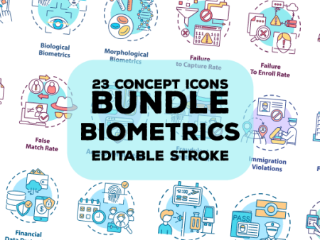 Biometrics concept icons bundle Online