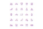 Taiwan gradient linear vector icons set Fashion