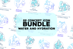 Water and hydration concept icons bundle For Discount