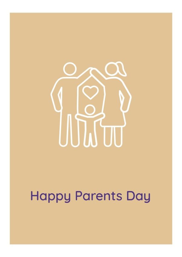 Celebrating parents day with family postcards with linear glyph icon set Fashion