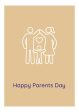 Celebrating parents day with family postcards with linear glyph icon set Fashion