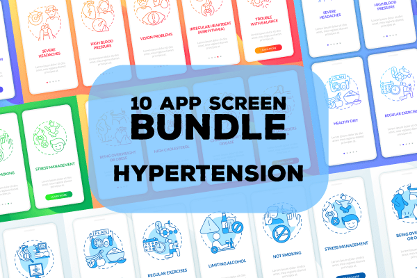 Hypertension App Screen Bundle Supply